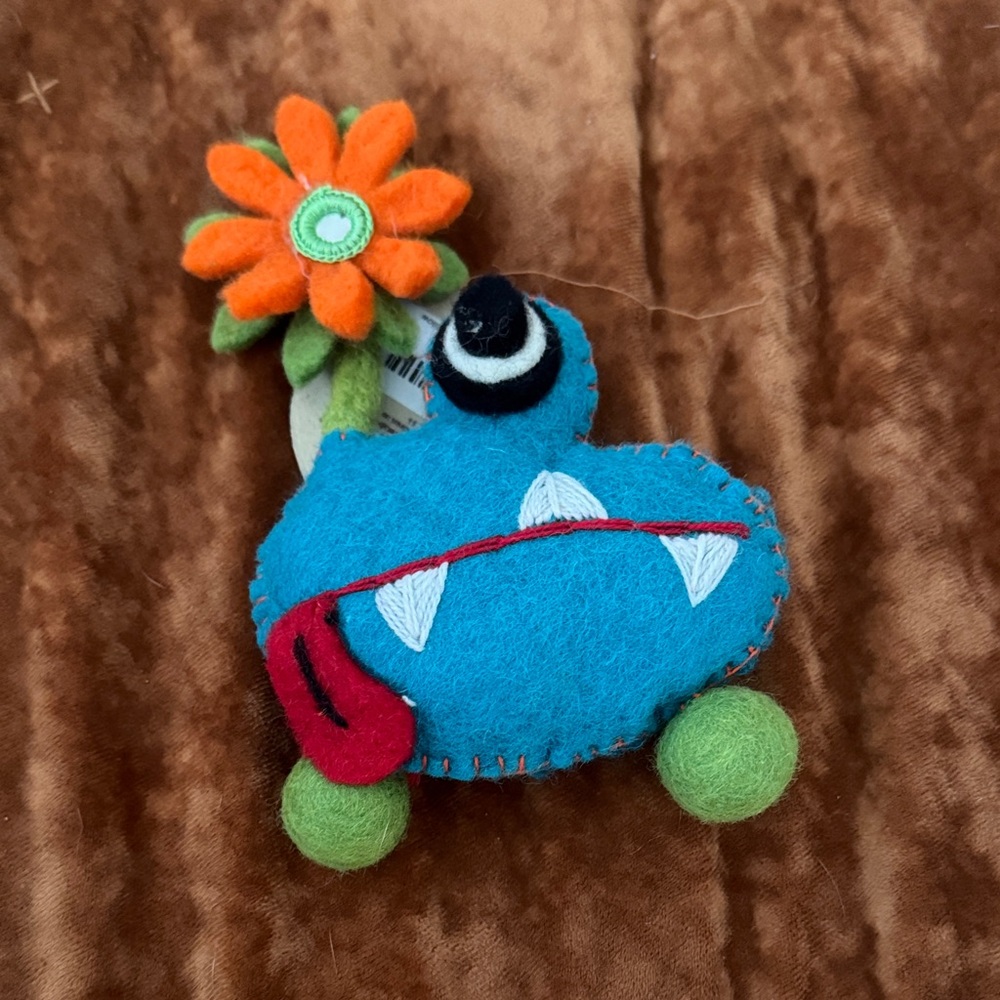 Colorful Felt Monster Toy with Flower tooth pillow